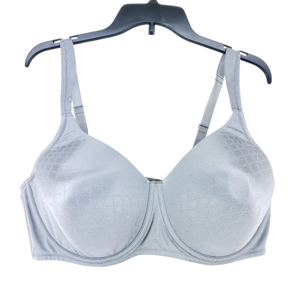 Leading Lady Seamless Full Figure Padded Underwire Bra 46D Gray Nylon/Spandex